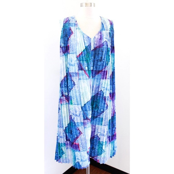 & Other Stories Dresses & Skirts - & Other Stories Blue and Purple Geometric Midi Dress
